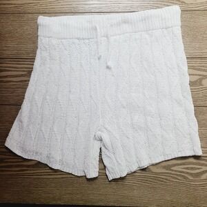 Intimately Free People White Cable Knit Sweater‎ Shorts Pull-On S Cozy Lounge